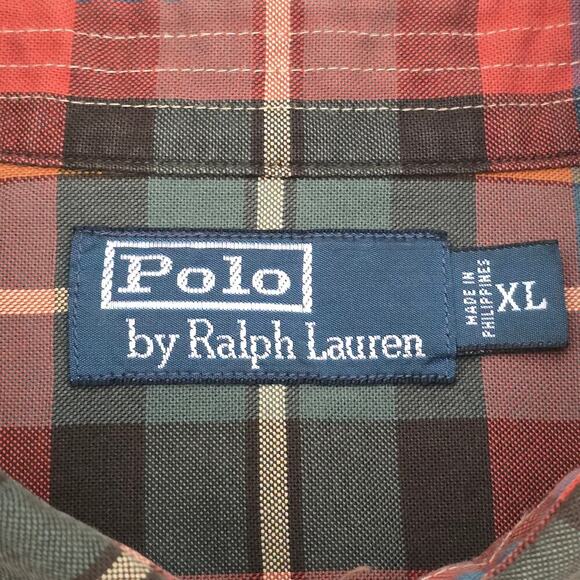 VTG Polo Ralph Lauren Plaid Shirt XL Safari Workwear Epaulets Utility Pockets - Picture 3 of 7
